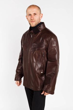 Куртка чоловіча з натуральної шкіри коричнева, модель S-174