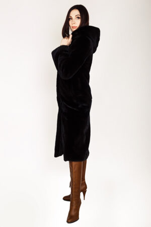 Шуба жіноча з норки коричнева, модель 0380/115/kps