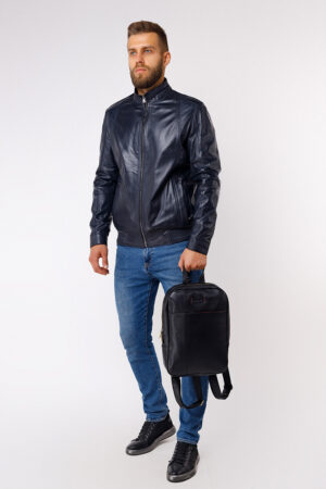 Сумка мужская из натуральной кожи черная, модель Vs 040/рюкзак