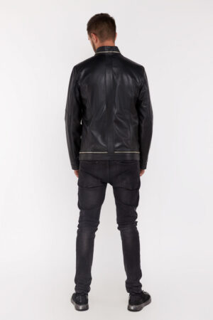 Куртка мужская из натуральной кожи черная, модель C-115