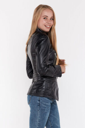 Куртка жіноча з натуральної шкіри чорна, модель N-1310