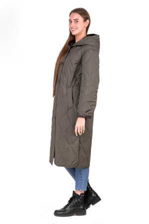 Куртка жіноча з тканини оливкова, модель Abelin/kps