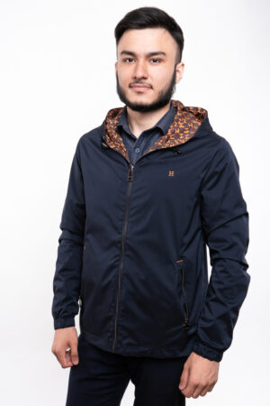 Куртка чоловіча з тканини темно-синiй/помаранчева, модель 4267/kps/двухст