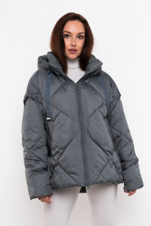 Куртка жіноча з тканини оливкова, модель Полина/kps