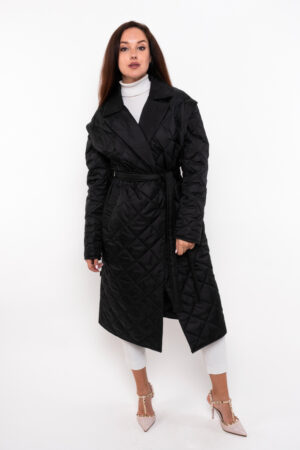 Куртка жіноча з тканини чорна, модель K-74/жилет
