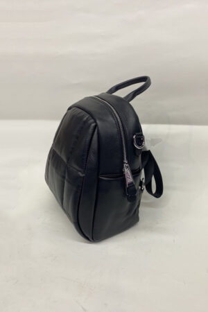 Сумка жіноча з натуральної шкіри чорна, модель 17002/рюкзак