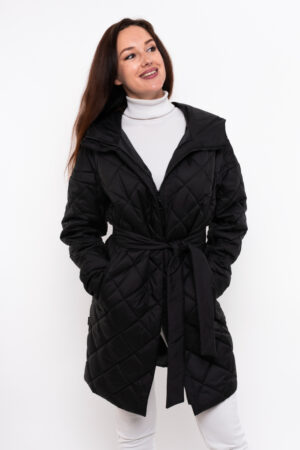 Куртка жіноча з тканини чорна, модель K-120/kps