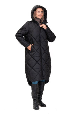 Куртка жіноча з balon/биопух чорна, модель P-2306/kps