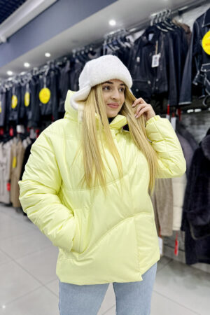Куртка жіноча з balon/биопух свiтло-бежева, модель П-881/kps