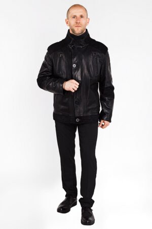Куртка чоловіча з натуральної шкіри чорна, модель 2377/a