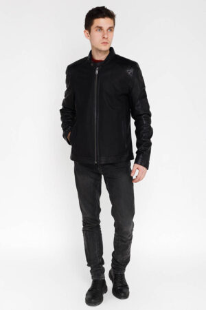 Куртка мужская из натуральной кожи черная, модель S-177