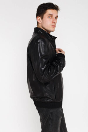 Куртка чоловіча з натуральної шкіри чорна, модель F-359
