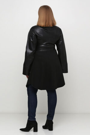 Куртка женская из натуральной кожи черная, модель M-47