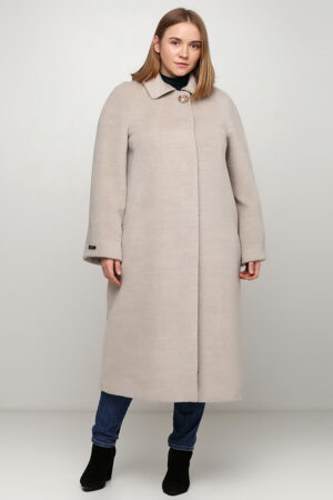 Пальто женское из Alpaca бежевое, модель M 3707