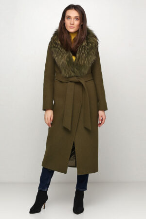 Пальто женское из Alpaca бежевое, модель M 3707
