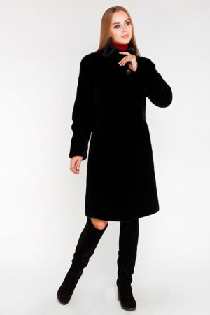 Куртка женская из астраган черная, модель 9969/kps