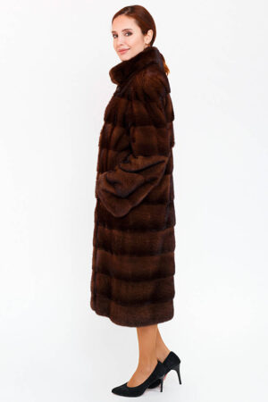 Шуба жіноча з норки коричнева, модель Chanel/c/110