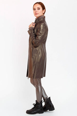 Куртка жіноча з натуральної шкіри золота, модель Ar