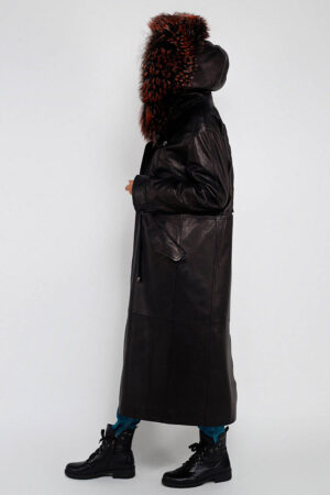 Куртка жіноча з натуральної шкіри чорна, модель A 1807/parka/kps