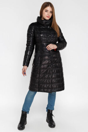 Куртка женская из натуральной кожи черная, модель B-945/kps