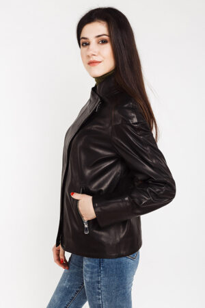 Куртка женская из натуральной кожи черная, модель B-2170