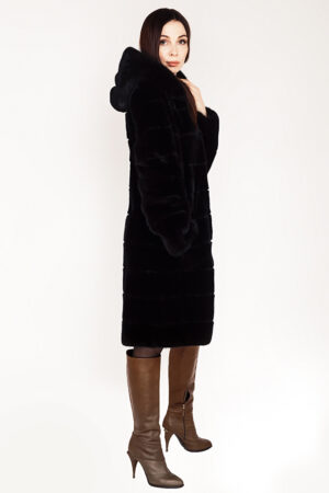 Шуба жіноча з норки чорна, модель 0385/100/kps