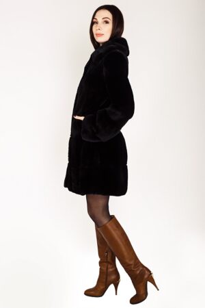 Шуба жіноча з норки коричнева, модель 0395/90