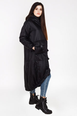 Куртка женские из тканей черные, модель 0091/kps