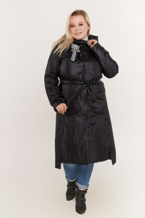 Куртка жіноча з тканини чорна, модель K 5134/kps/жилет