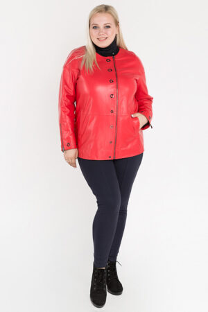 Куртка жіноча з натуральної шкіри червона, модель 381/70