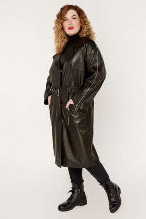Куртка женская из натуральной кожи черная, модель 9098