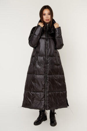 Куртка жіноча з тканини чорна, модель M3510/kps