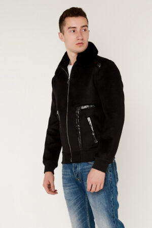 Пальто мужское из кашемир черное, модель Fms-401
