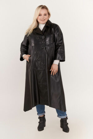 Куртка жіноча з натуральної шкіри чорна, модель 202