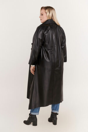 Куртка женская из натуральной кожи черная, модель 202