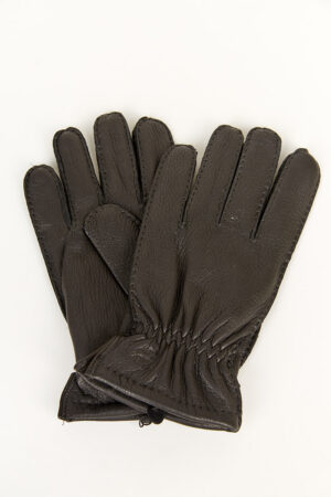 Перчатки мужские из натуральных кож черные, модель 208/олень