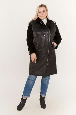 Куртка жіноча з натуральної шкіри чорна, модель Dc-1741