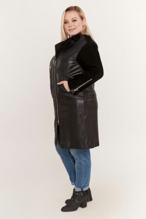 Куртка жіноча з натуральної шкіри чорна, модель Dc-1741