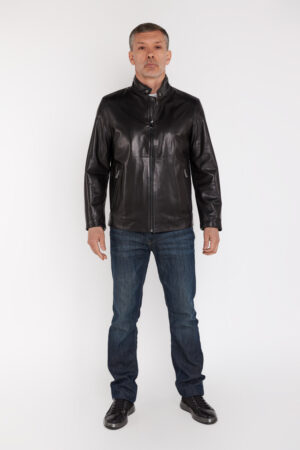 Куртка мужская из натуральной кожи черная, модель C-119