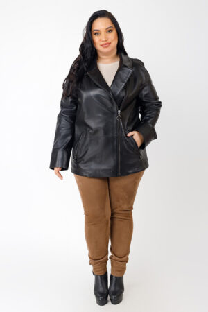 Куртка жіноча з натуральної шкіри коричнева, модель Rc-05