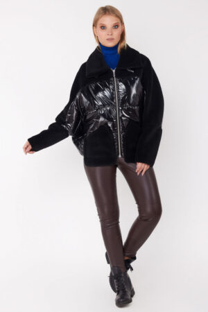Куртка жіноча з balon/шерсть чорна, модель Em-101