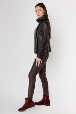 Куртка женская из натуральной кожи черная, модель N-2300