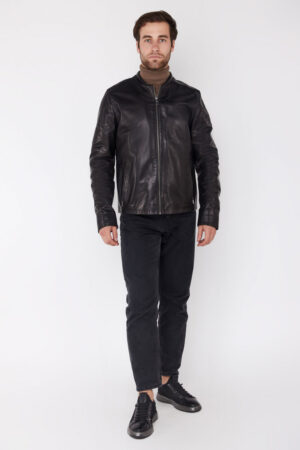 Куртка чоловіча з натуральної шкіри чорна, модель 2804