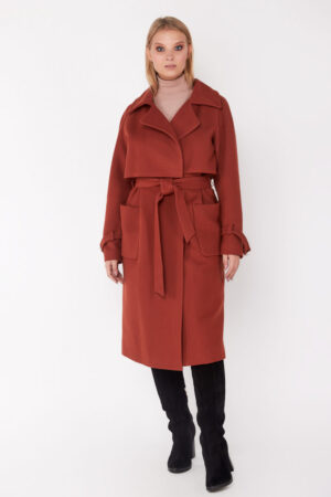Пальто жіноче з кашемір різнокольоровый, модель 20 kc 150/kps