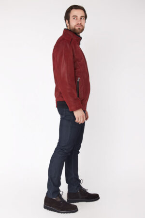 Куртка мужская из замш красная, модель 1317