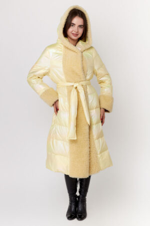 Пальто жіноче з balon/шерсть різнокольоровый, модель Em-84/1