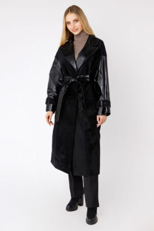 Куртка жіноча з натуральної шкіри чорна, модель 21z180-07