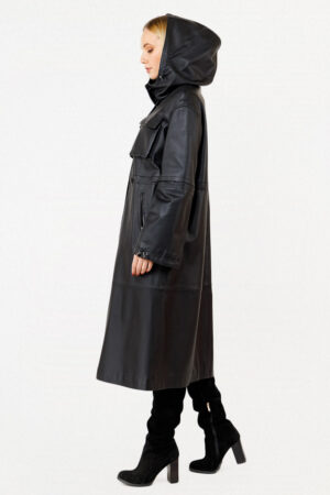 Куртка жіноча з натуральної шкіри чорна, модель Z-53/kps