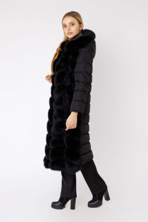 Куртка жіноча з тканини чорна, модель An/kps/t