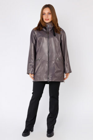 Куртка женская из натуральной кожи бежевая, модель Z 9064